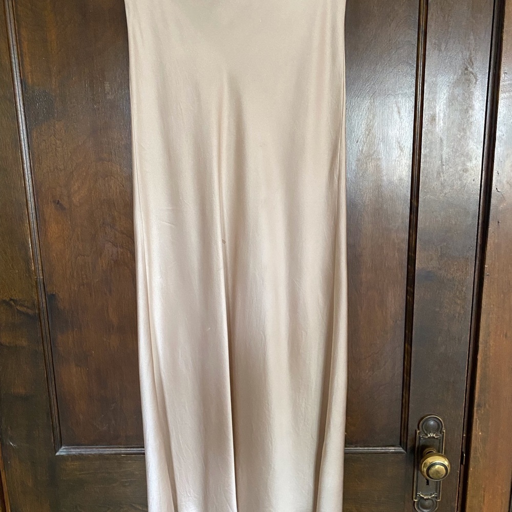 Elegant Cream 100% Silk Maxi Skirt
